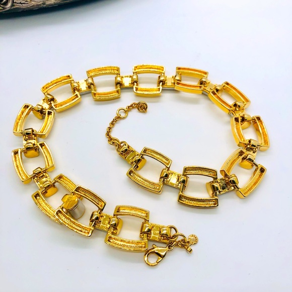 Vintage Ann Taylor Mixed Metal Link Statement Necklace - Picture 9 of 12